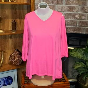 Reebok Top - Size 1X - Plus Size- Pink